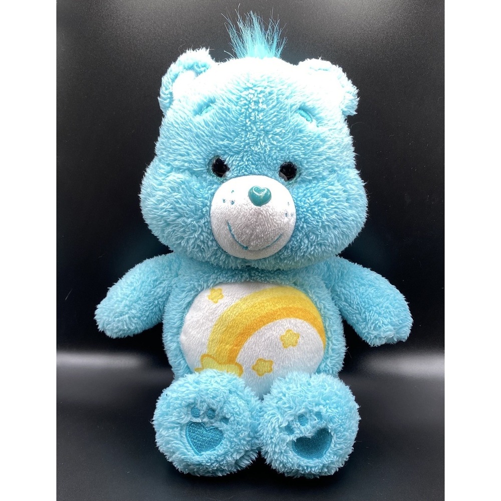 2019 Care Bears Wish Bear 14" Teal Plush Stuffed Animal Shooting Star